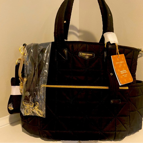 TWELVElittle CARRY LOVE DIAPER BAG TOTE IN BLACK 3.0